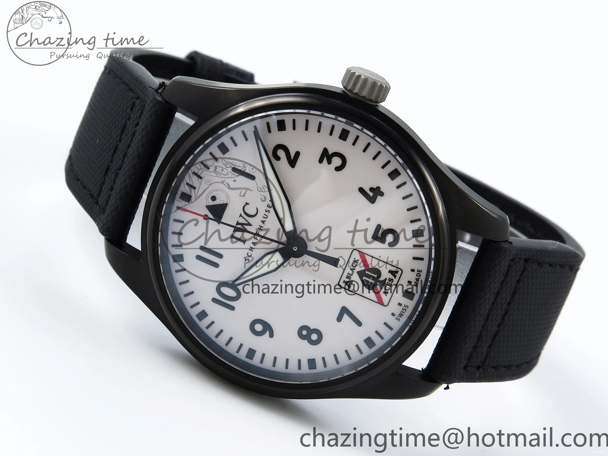 MIROTIME 0521 Pilot Black Ace BLSF 1:1 Best Edition White Lume Dial on Black Nylon Strap MIYOTA OnTrend 7021